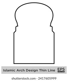 Islamic Arch Design Thin Line Black stroke silhouettes Design pictogram symbol visual illustration