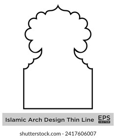 Islamic Arch Design Thin Line Black stroke silhouettes Design pictogram symbol visual illustration