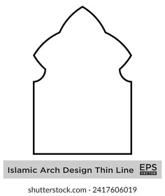 Islamic Arch Design Thin Line Black stroke silhouettes Design pictogram symbol visual illustration