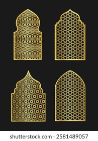 Islamic arch frame with arabic ornament