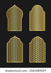 Islamic arch frame with arabic ornament