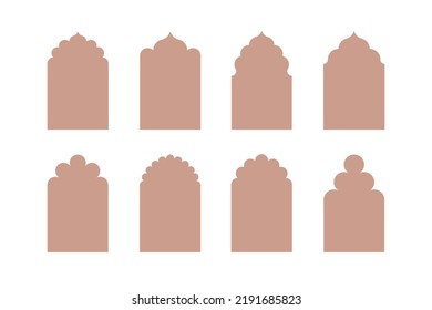 Islamic arch and frame design template. Vector oriental style shape for label, sign and islamic design.