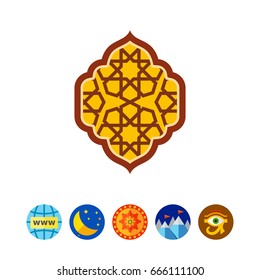 Islamic arch frame icon