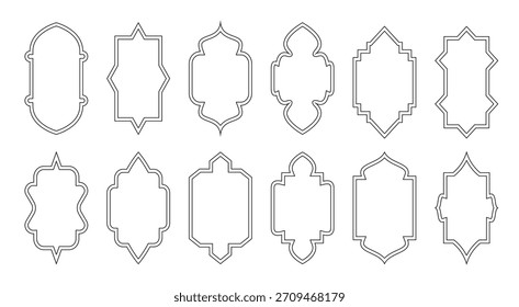 islamic arch set ornate window and door frames traditional