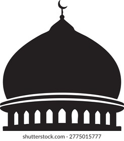 Islamic architectural dome with crescent moon finial