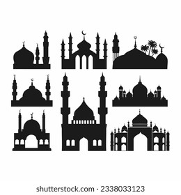 Islamic Architecture buildings Muslim Arab tadeonal masjid mosque silhouette collection