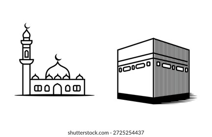 Arquitetura islâmica e ilustrações de Kaaba