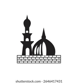 Lugares famosos de arquitectura islámica mezquita minaretes domos Varios diseños de mezquita con cúpulas detalladas y minaretes en colores cálidos perfectos para fondos de tarjetas de viaje o Elementos de diseño