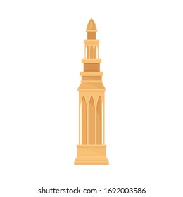 Islamic Architecture with Pointed Arches and Geometric Patterned Ornament Vector Illustration