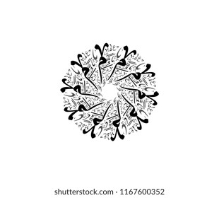 Islamische Kunst mit arabischen Kalligraphiebriefen. Ornamente / Mandala-Dekoration.