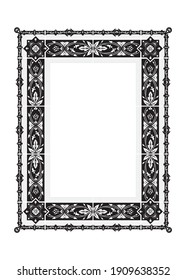 Islamic Art Border Frame for Inside Cover Prayer Book, Ready add text. Greeting, useful