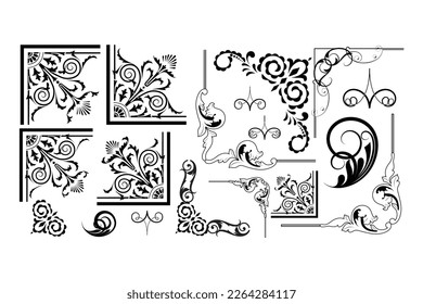 Islamic Art Border and Frame for Inside Cover Prayer Book, Ready add text. Greeting, useful isolated on white background available for printing