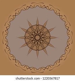 Islamic Art for Brown Color to Circle Lines