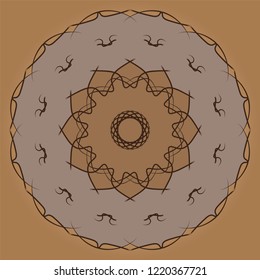 Islamic Art to Center Patterns Brown Color
