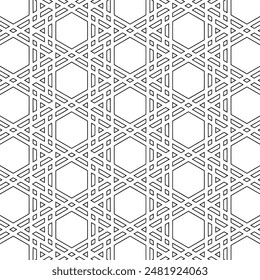 Arte islámico con patrón geométrico y fondo sin fisuras, Elementos de diseño abstractos, Ilustración vectorial tradicional y moderna, texturas decorativas para la estética árabe.