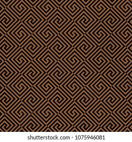 Islamic Art. Greek key. Arabic seamless geometric texture. Abstract geometric black and gold hipster fashion pillow maze pattern. Vector and illustration.
