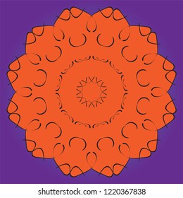 Islamic Art to Hand Draw Patterns Purple Color
