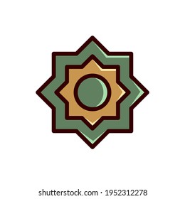 Symbol islamischer Kunst in Vektorgrafik. Vektorsymbole mit islamischer Kunst, die im Strichstil entworfen wurden, können für Web, Mobile, i