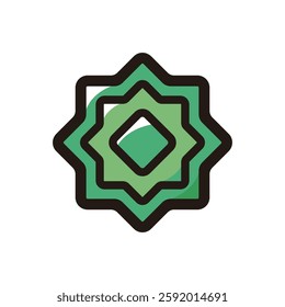 Islamic art illustration icon.Simple vector outline, clipart for graphic design.
