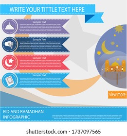 islamic art landing page editable vector 