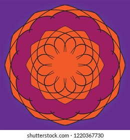 Islamic Art for Rose Patterns Purple Color