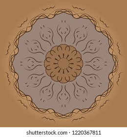 Islamic Art to Tulip Pattern Brown Color