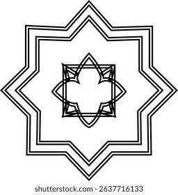 islamic art vector icon, islamic geometric art pattern with traditional mosaic tile and floral ornament decorative tiles Elegant element for design in Eastern style, for invitations greeting cards