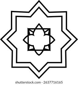 islamic art vector icon, islamic geometric art pattern with traditional mosaic tile and floral ornament decorative tiles Elegant element for design in Eastern style, for invitations greeting cards