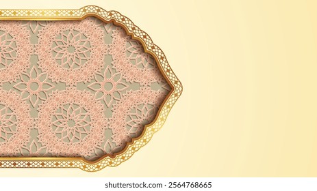 Islamic Background with Arabesque Pattern and Space for Text