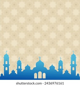 Islamic background arabic pattern and silhouette mosque