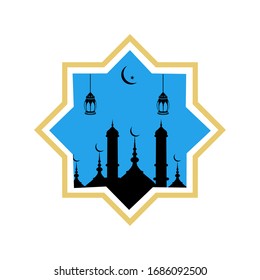 Islamic background arabic  and traditional lamp with mosque, lentern, ramadan kareem background, ramadan vector, vector illustration.