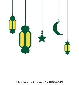 islamic background art with lantern lamp vector illustration design 