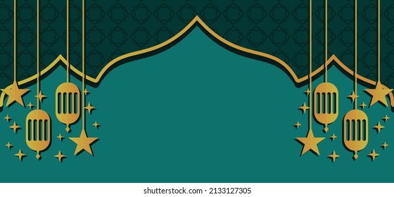 Islamic Background Banner with copy space