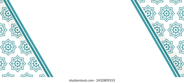 Islamic background banner design with mandala pattern frame border ornament