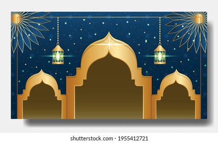 Islamic background or banner full editable template
