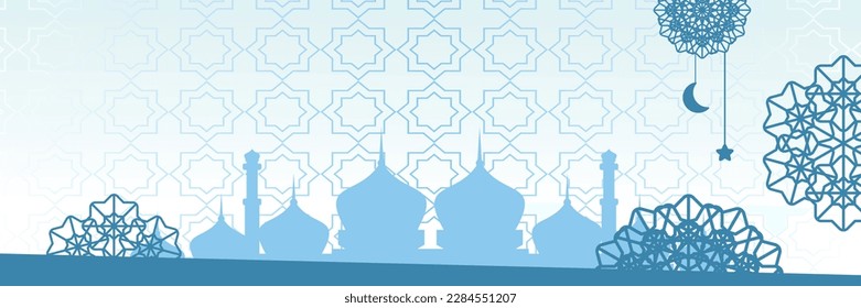 Fondo islámico, con hermoso adorno de mandala. plantilla vectorial para banners, tarjetas de saludo para festividades islámicas, eid al fitr, ramadhan, eid al adha