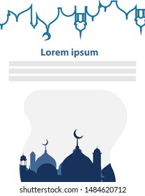 Islamic background with blue for templates and decorations