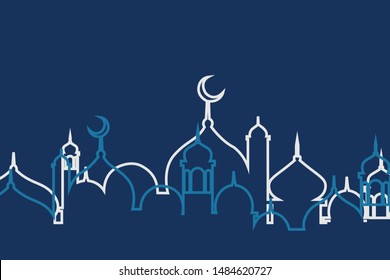 Islamic background with blue for templates and decorations