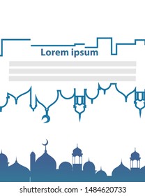 Islamic background with blue for templates and decorations
