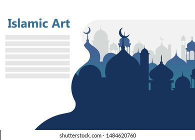 Islamic background with blue for templates and decorations
