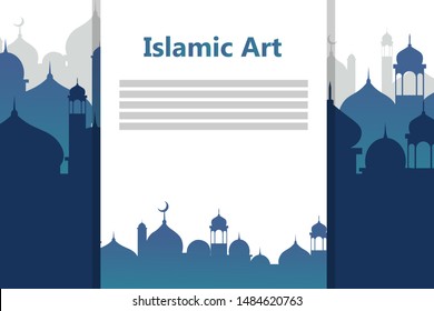 Islamic background with blue for templates and decorations