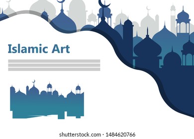 Islamic background with blue for templates and decorations