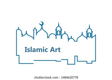 Islamic background with blue for templates and decorations