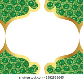 Islamic background border frame vector illustration. Good for banner, poster, greeting card, party card, invitation, template, advertising, campaign, and social media.