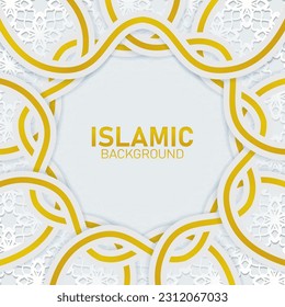 Fondo islámico con marco decorativo ornamental