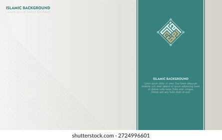 Islamisches Hintergrunddesign in Grün-Weiß zum Feiern von islamischen Feiertagen Vorlage