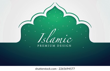islamisches Hintergrunddesign. Grußkarte, Banner, Poster. Vektorgrafik.