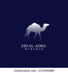 Islamic background design in navy color with white camel decoration. suitable for the design of Eid al-Adha, Eid al-Fitr, Hajj, Ramadan, Muharram, Umrah, and other Islamic celebrations. eid al adha ba