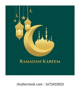 Islamisches Hintergrunddesign für Ramadan Kareem Vektorillustration Vorlage