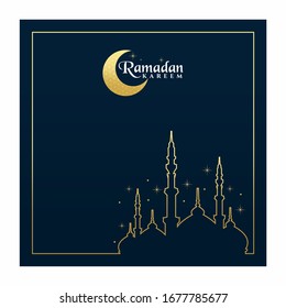 Diseño de fondo islámico para plantilla vectorial Ramadan Kareem